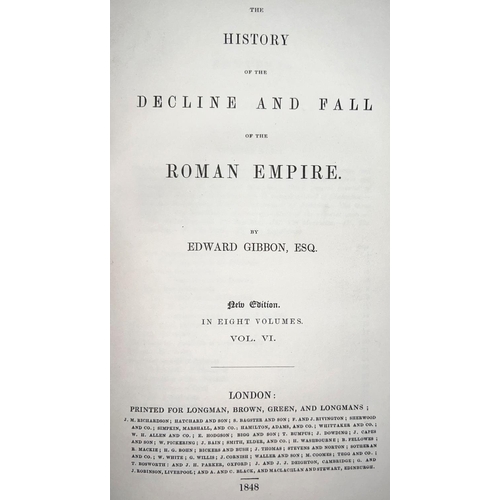 184 - Edward Gibbon - The History of the Decline and Fall of the Roman Empire, eight leather bound volumes... 