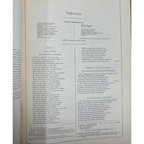 296 - The Works of William Shakespeare with notes by Charles Knight, in two volumes, leather bound, known ... 