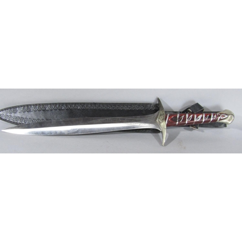 1560 - A large Gurkha type knife stamped India to the blade, and a Hobbit replica sword.