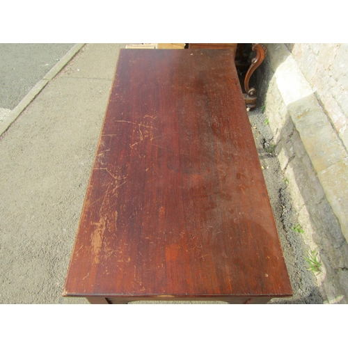 2217 - A late Victorian dressing/side table, fitted with two amboyna/burr yew veneered frieze drawers raise... 