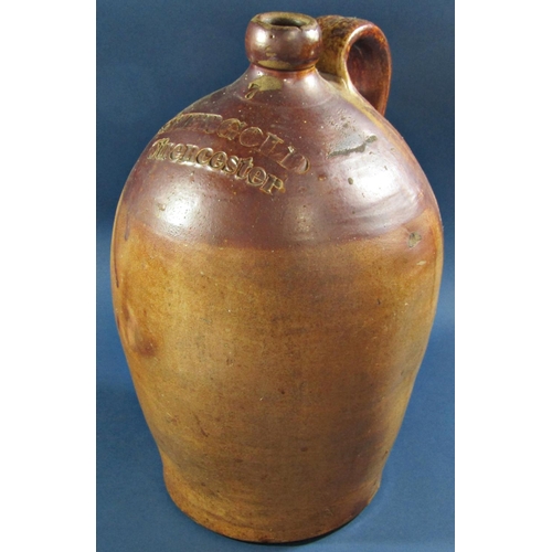 1062A - A 2 gallon salt glaze flagon with incised merchants mark - Shergold Cirencester