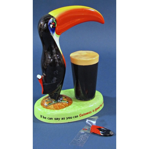 1107 - A Carlton ware Guinness advertising group showing a toucan (af), scripted 'If He Can Say As You Can,... 