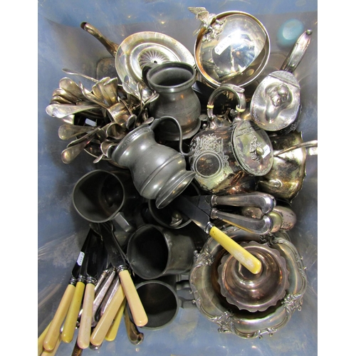 1180 - A good quantity of mixed silver plate consisting of tea services, sauce boats, wine coasters, wine b... 