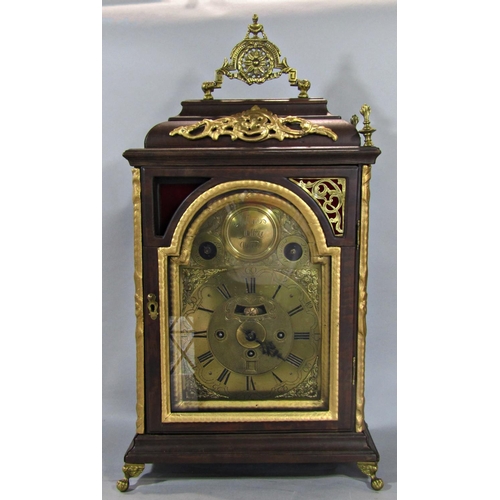 1396 - 18th century Austrian bracket clock by Antony Moltza of Vienna with broken brass arched dial, the th... 