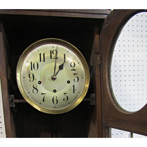 1408 - Oak cased three train wall clock