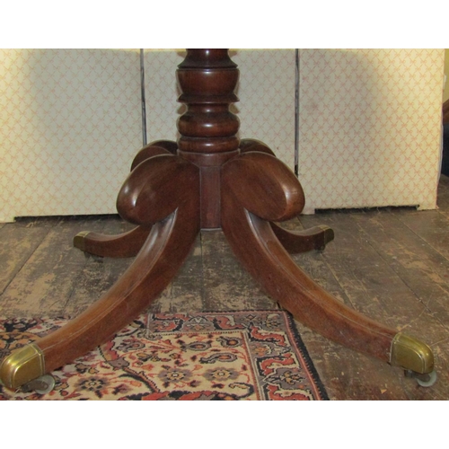 2663 - A good quality Georgian mahogany rectangular breakfast table, 142cm x 115cm raised on a turned pilla... 