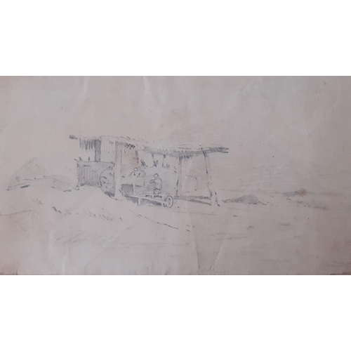 100A - Two  small pencil studies possibly by John Varley (1778-1842) with advisory letter from Christie's d... 