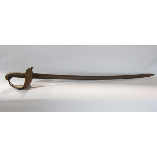 1573 - 1821 British heavy cavalry troopers sword, an early 20th century Wilkinson bayonet with leather scab... 