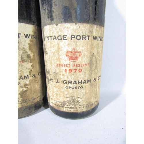 1593 - Six bottles of Graham & Co vintage port wine comprising three bottles of 1966 Finest Reserve and thr... 