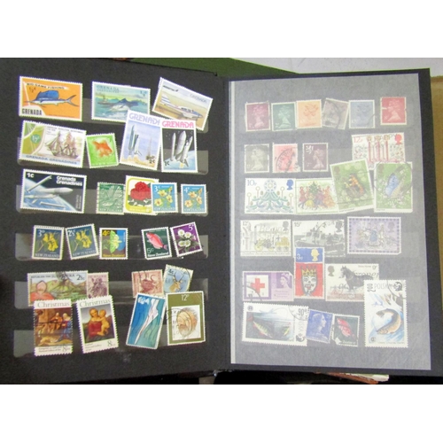 307 - Two boxes of unsorted loose stamps, some in stockbooks, some mint, worldwide