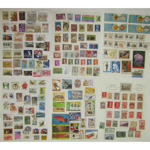 309 - A box containing greeting cards, a page of penny reds (unperforated) further perforated examples, Br... 