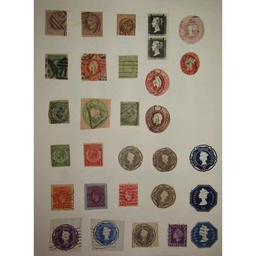 309 - A box containing greeting cards, a page of penny reds (unperforated) further perforated examples, Br... 