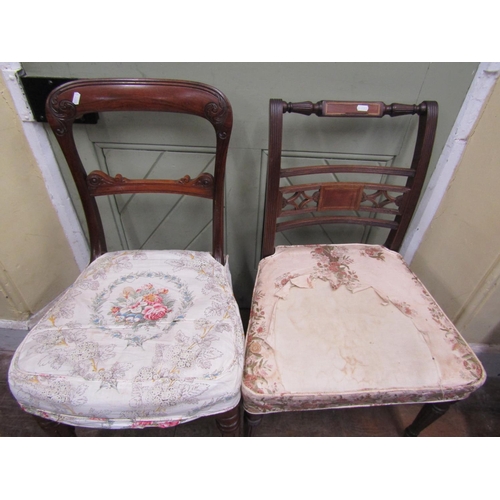 2688 - Three 19th century mahogany dining chairs with upholstered seats