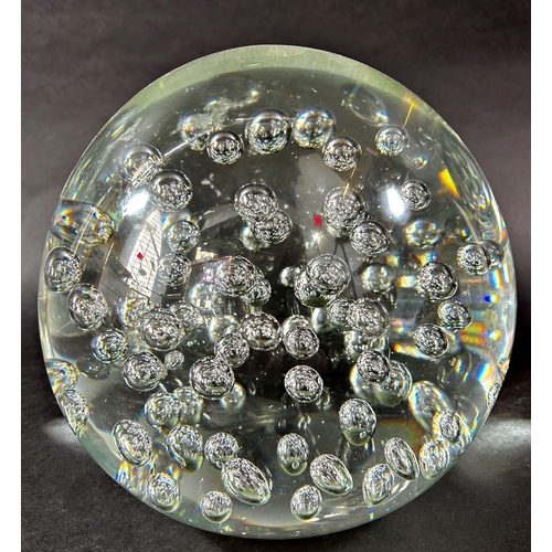 1170 - A large Bubbles Glass Ball Paperweight, 18cm high approx.