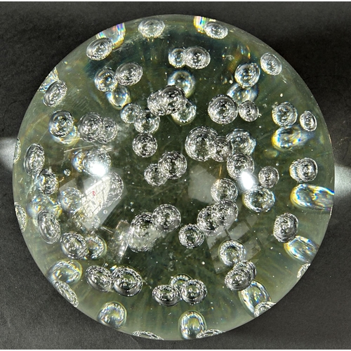 1170 - A large Bubbles Glass Ball Paperweight, 18cm high approx.