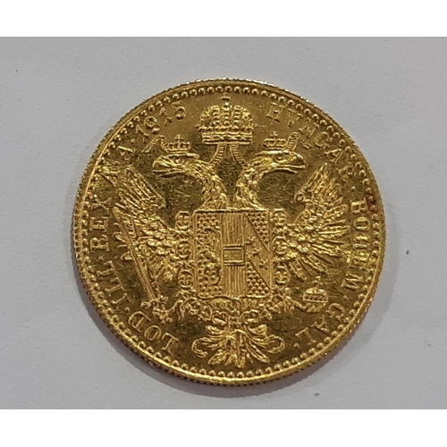 1438 - Franz Joseph Austrian gold - 1 Dulac coin 1915