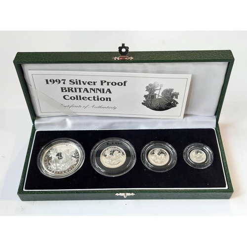 1440 - 1997 silver proof Britannia collection, £2, £1, 50p and 20p, cased