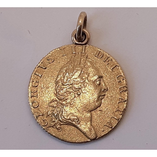 1443 - George IV Spade Guinea 1790 with jewellery mount