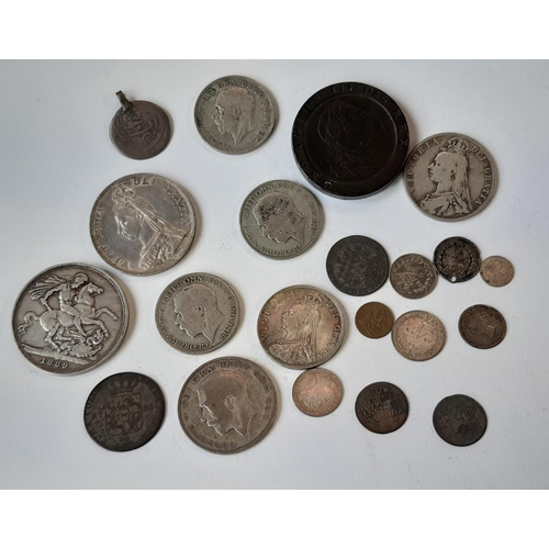 1446 - Victorian and other 19th century silver coinage, 105g and a 1797 cartwheel 2d