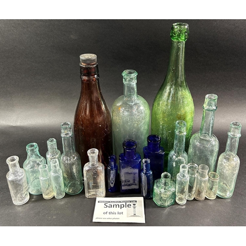 1160 - A collection of vintage and antique bottles, including wine, ale, and medicinal examples, (a quantit... 