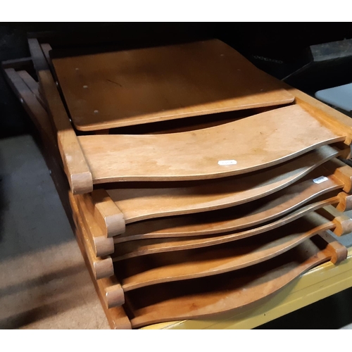 2146 - A set of six vintage folding beech and plywood chairs