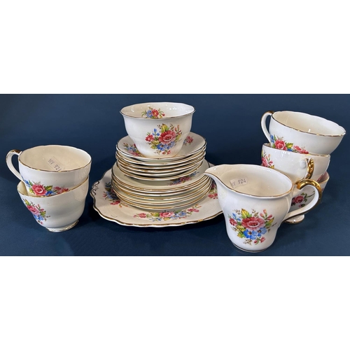 1031 - A collection of mixed china tea wares to include eight Wedgwood Runnymede pattern tea cups, six sauc... 