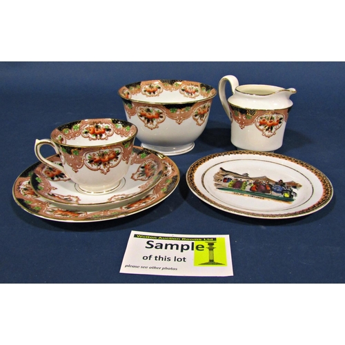 1091 - A collection blue and white Alcock's Semi-China 'willow' type pattern dinner wares comprising a grad... 