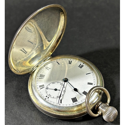 1201 - A silver cased pocket watch, and a small quantity of loose flatware.