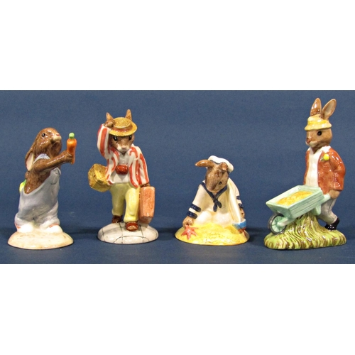 1110 - A collection of four Royal Doulton Bunnykins figures, five Beswick British birds, Beatrix Potter Jem... 