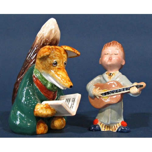 1115 - A Coalport figure of Basil Brush (and his story) two Doulton Bunnykins figures and one other (4)