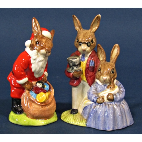 1115 - A Coalport figure of Basil Brush (and his story) two Doulton Bunnykins figures and one other (4)