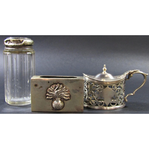 1225 - A mixed selection of silver, (some af) to include a christening mug, a mustard pot, a filigree salt,... 