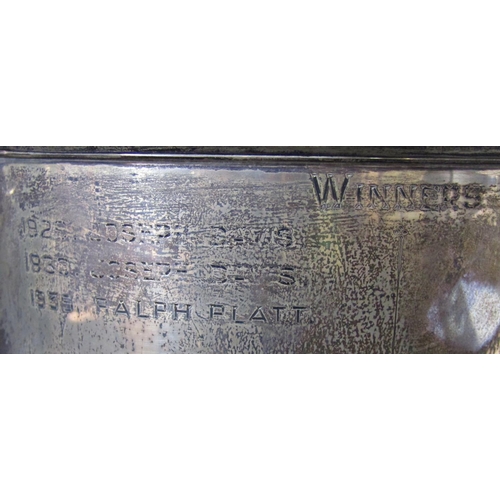 1234 - A silver double handled trophy, Charfield Flower Show 1929 Challenge Cup, 20.5cm tall, 9.9oz approx