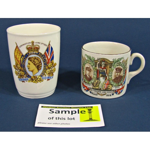 1142 - Three boxes of ceramics to include a large quantity of Royal Commemorative ware, Edwardian multi-col... 