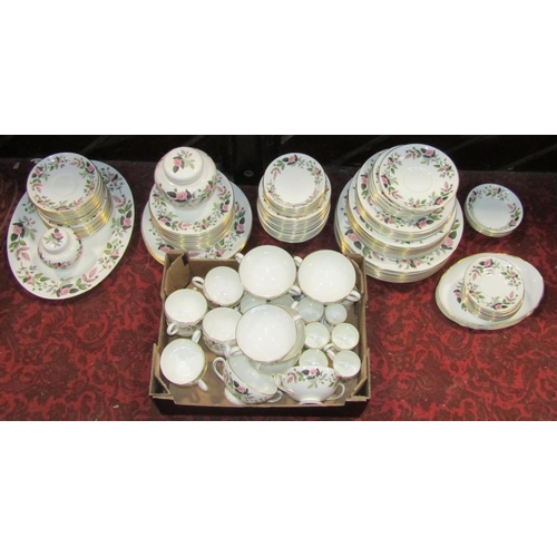 1027 - A large collection of Wedgwood bone china Hathaway Rose dinner and tea wares comprising teapot, coff... 