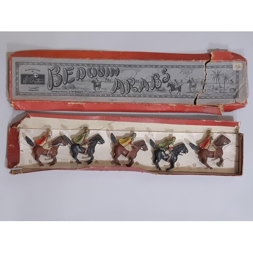 325 - W Britain hollow cast lead figures 'Bedouin Arabs' in original Whisstock box, comprising 5 mounted f... 