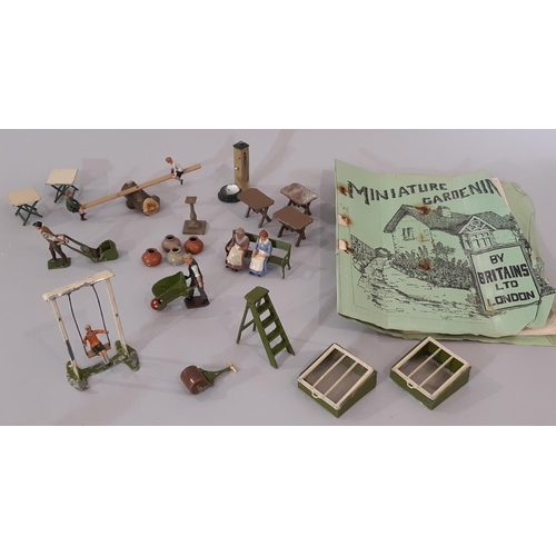 326 - Collection of pre WW2 figures and models from 'The Miniature Garden Series' by Britain's  including ... 