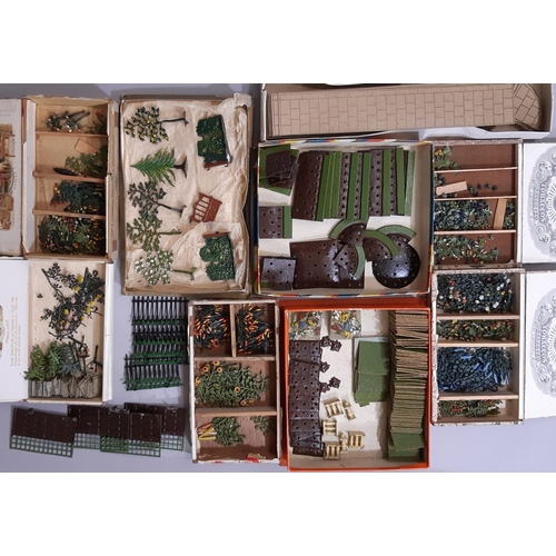 328 - Large quantity of pre WW2 Miniature Garden model pieces by Britains including flower beds, crazy pav... 