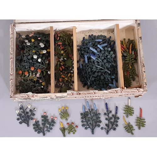 328 - Large quantity of pre WW2 Miniature Garden model pieces by Britains including flower beds, crazy pav... 