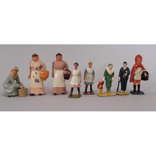 330 - Interesting collection of pre WW2 hollow cast lead figures and animals including hunting figures wit... 