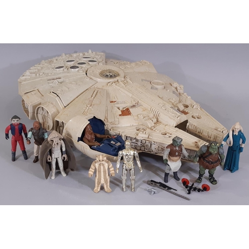 335 - 1979 Star Wars Millennium Falcon by Kenner ( a few missing parts) with 9 x 1980's figures including ... 