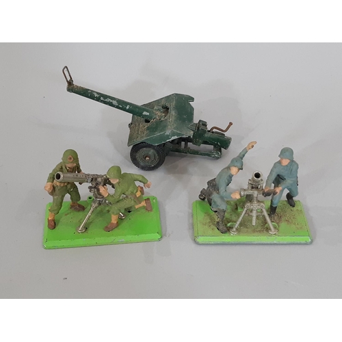 346 - Collection of Britains 'Deetail' soldier figures including 75mm Gun, Mortar, together with a Britain... 