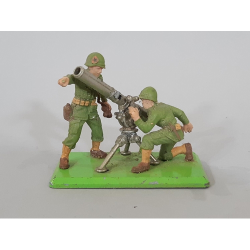 346 - Collection of Britains 'Deetail' soldier figures including 75mm Gun, Mortar, together with a Britain... 