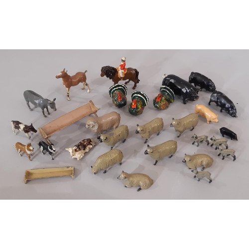 349 - Large quantity of pre WW2 pieces from Britains Model Home Farm and Zoo including various animals and... 