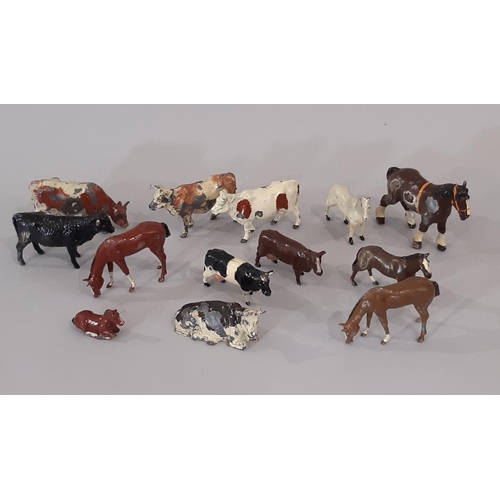 349 - Large quantity of pre WW2 pieces from Britains Model Home Farm and Zoo including various animals and... 