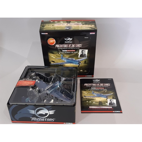 350 - 9 boxed model aircraft including 1:72 scale Corgi FU Corsair and P47D Thunderbolt (both Aviation Arc... 