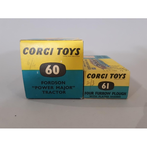 364 - A boxed Corgi Toys No.60 Fordson 'Power Major' tractor (with driver) (circa 1966) and a boxed Corgi ... 