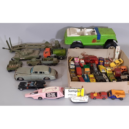 358 - Mixed collection of model vehicles including Dinky military vehicles, Tonka truck, cars by Corgi, Ma... 