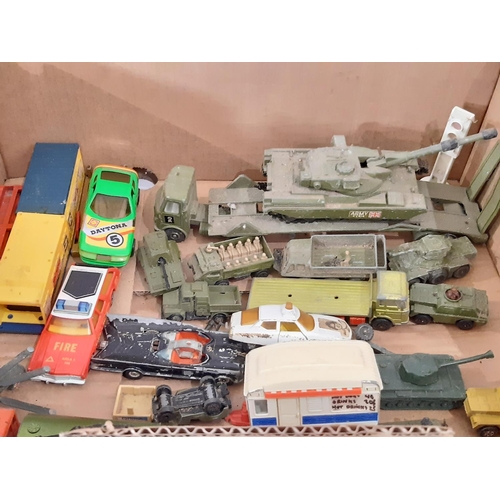 358 - Mixed collection of model vehicles including Dinky military vehicles, Tonka truck, cars by Corgi, Ma... 