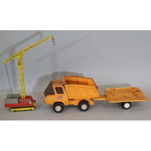 363 - Collection of unboxed model vehicles including Corgi Major Tower Crane, Articulated Horse Box, other... 